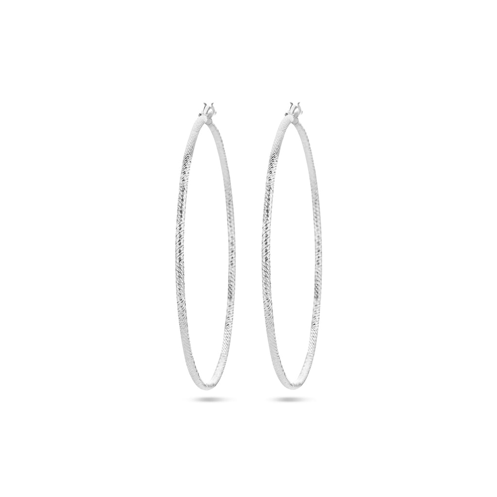 Oorringen 1,5 mm ronde buis gediamanteerd zilver gerhodineerd