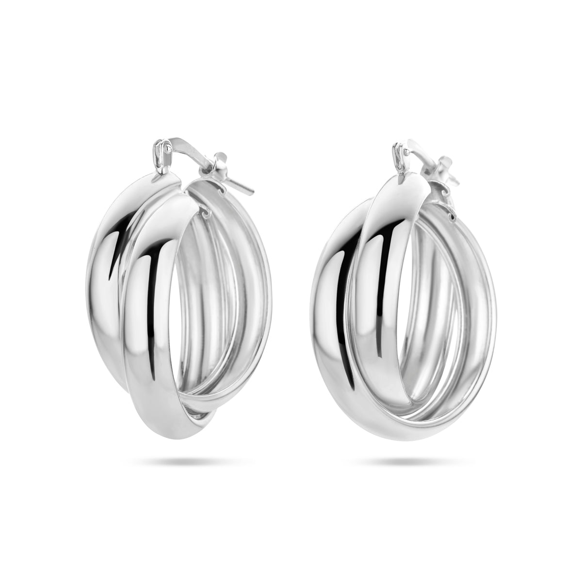 Oorringen zilver gerhodineerd