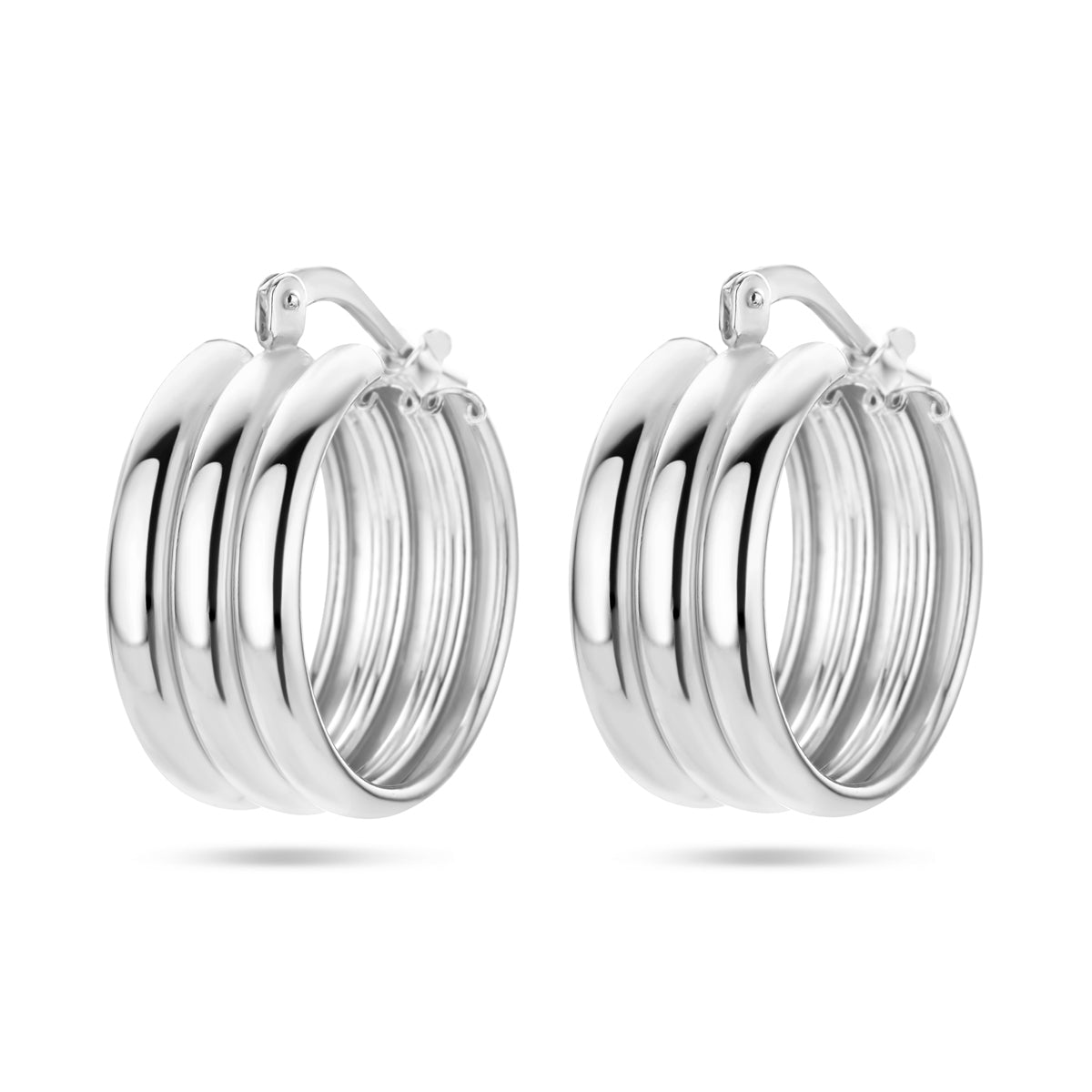 Oorringen zilver gerhodineerd