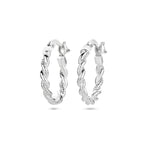 Oorringen gedraaide buis zilver gerhodineerd