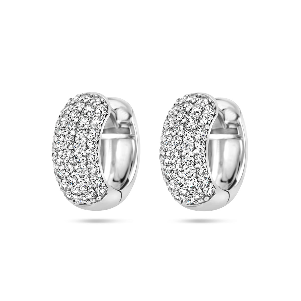 Klapoorringen zirkonia zilver gerhodineerd