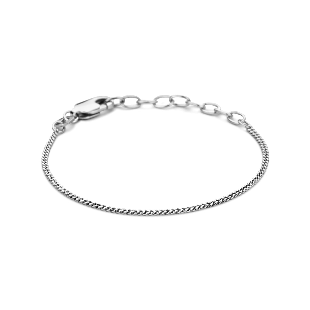 Armband gourmette 4-zijdes geslepen 1,4 mm zilver gerhodineerd