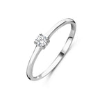 Ring met geboortesteen cz april zilver gerhodineerd