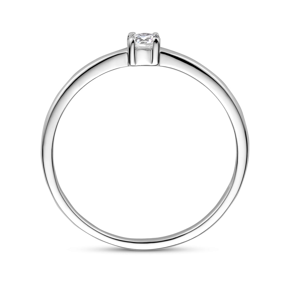 Ring met geboortesteen cz april zilver gerhodineerd