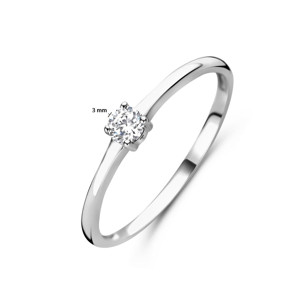 Ring met geboortesteen cz april zilver gerhodineerd