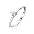 Ring met geboortesteen cz april zilver gerhodineerd