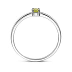 Ring met geboortesteen peridot augustus zilver gerhodineerd