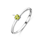 Ring met geboortesteen peridot augustus zilver gerhodineerd