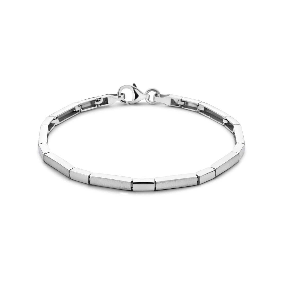 Armband choker 3,3 mm 19 cm poli/mat zilver gerhodineerd