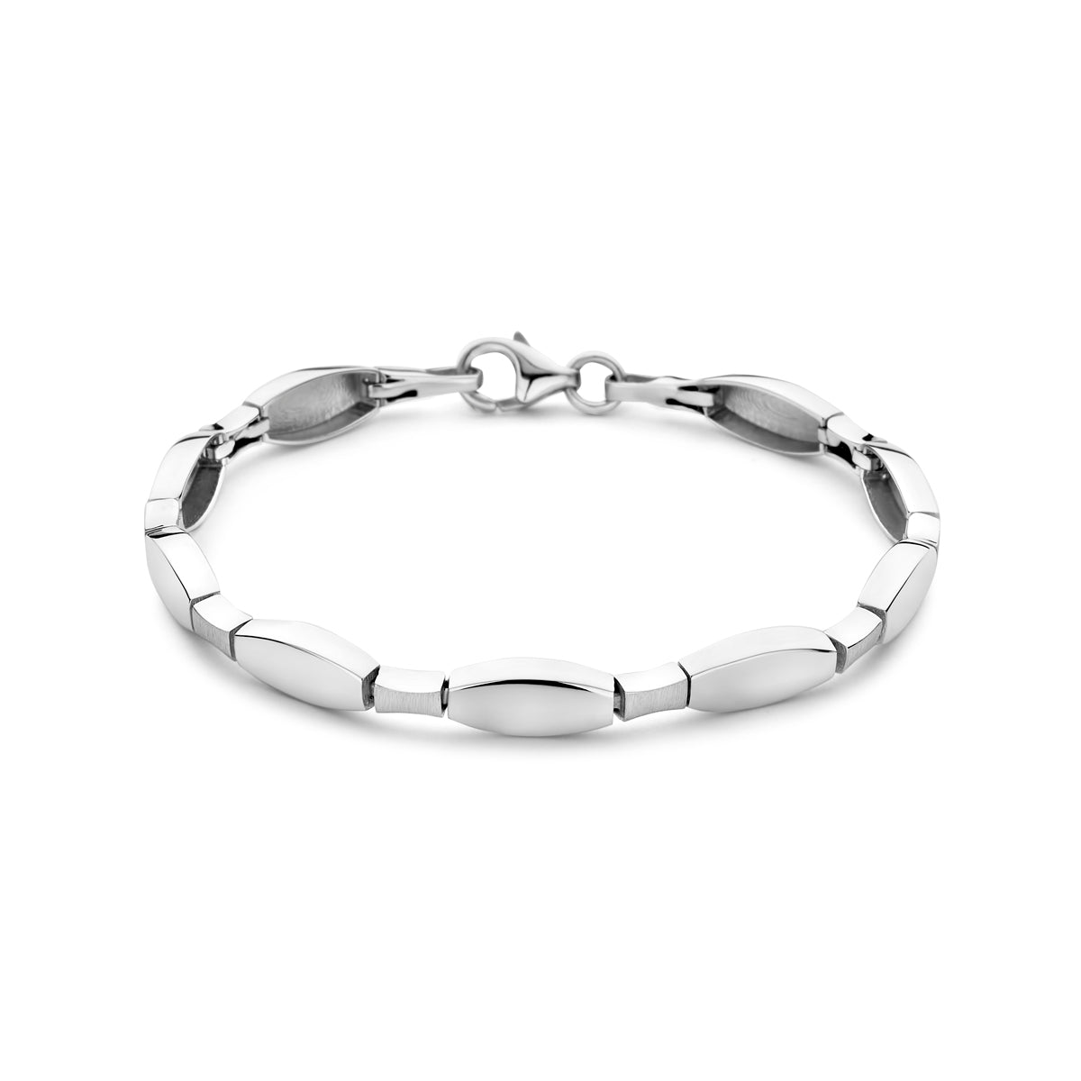 Armband choker 5,5 mm 18,5 cm poli/mat zilver gerhodineerd