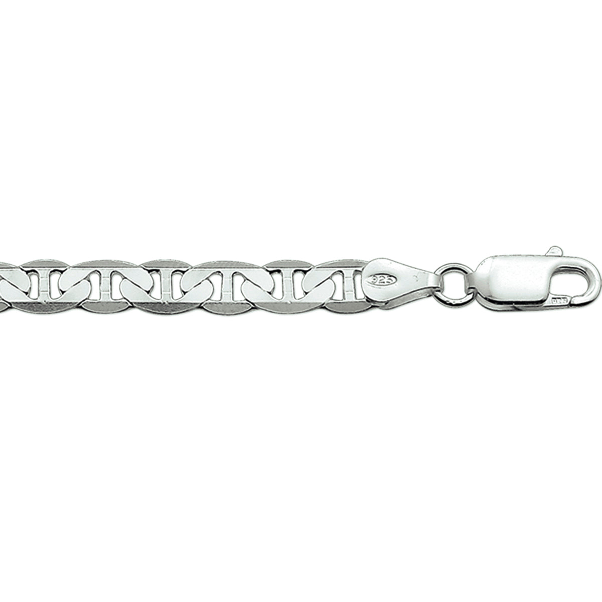 Anker plat 5,5 mm zilver gerhodineerd