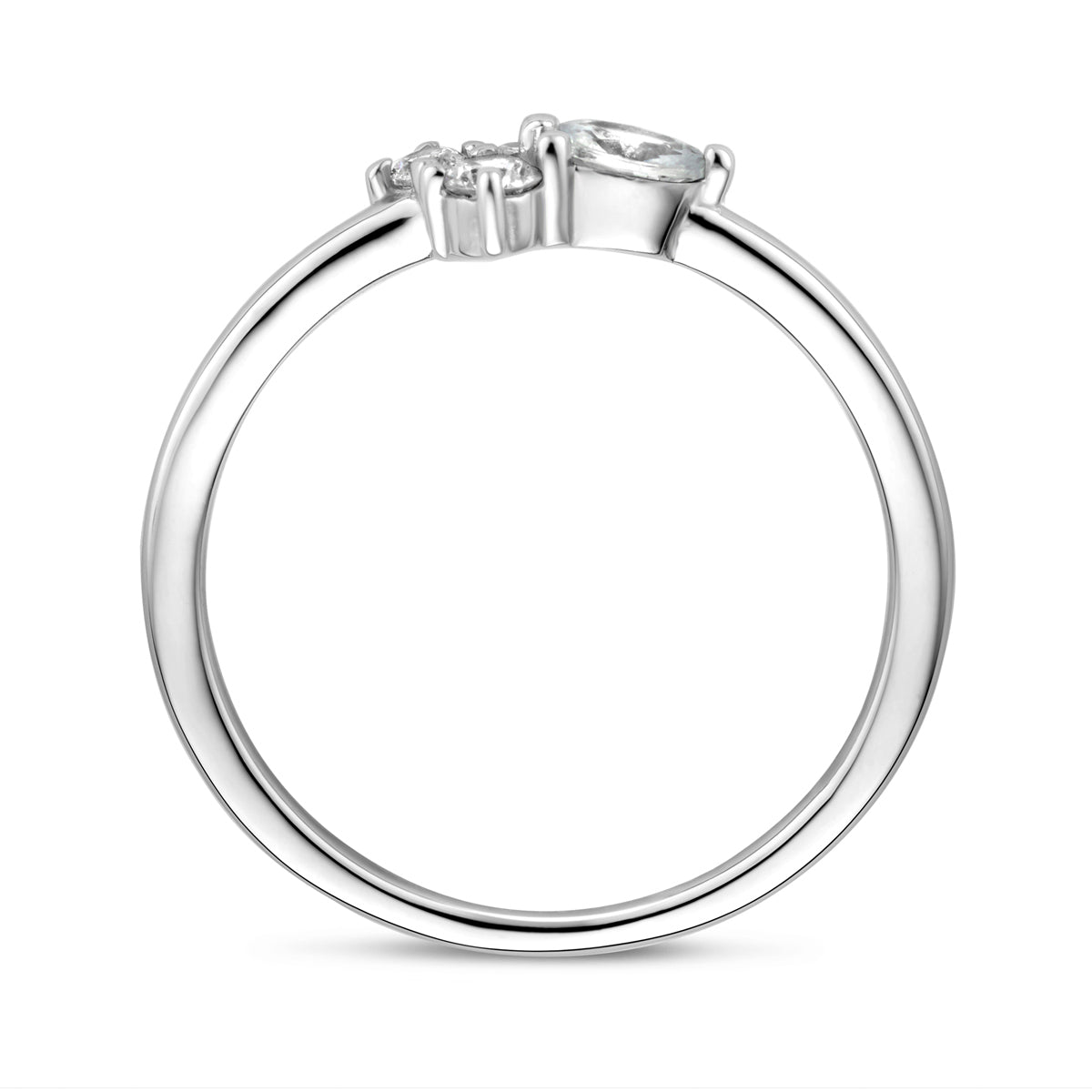 Ring zirkonia zilver gerhodineerd