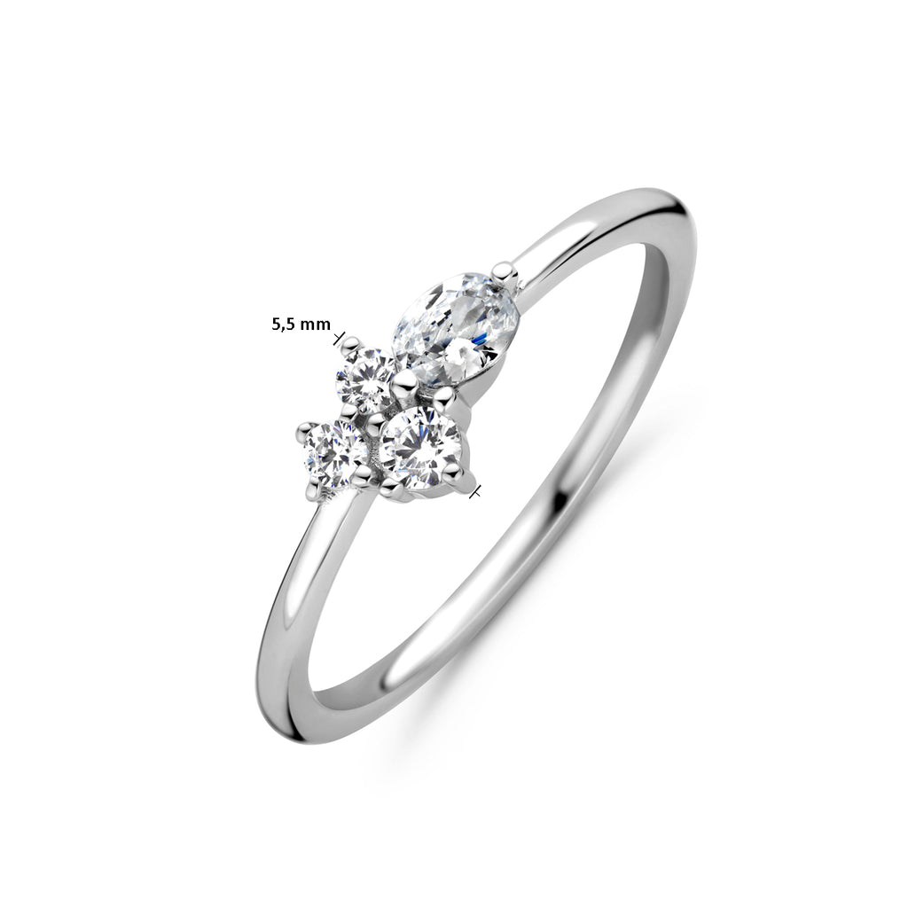 Ring zirkonia zilver gerhodineerd