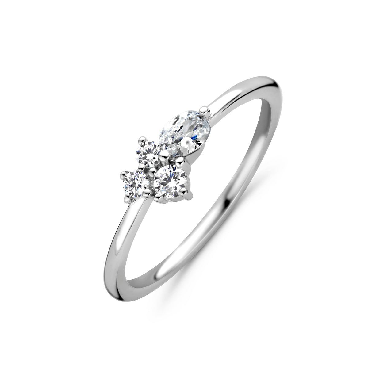 Ring zirkonia zilver gerhodineerd