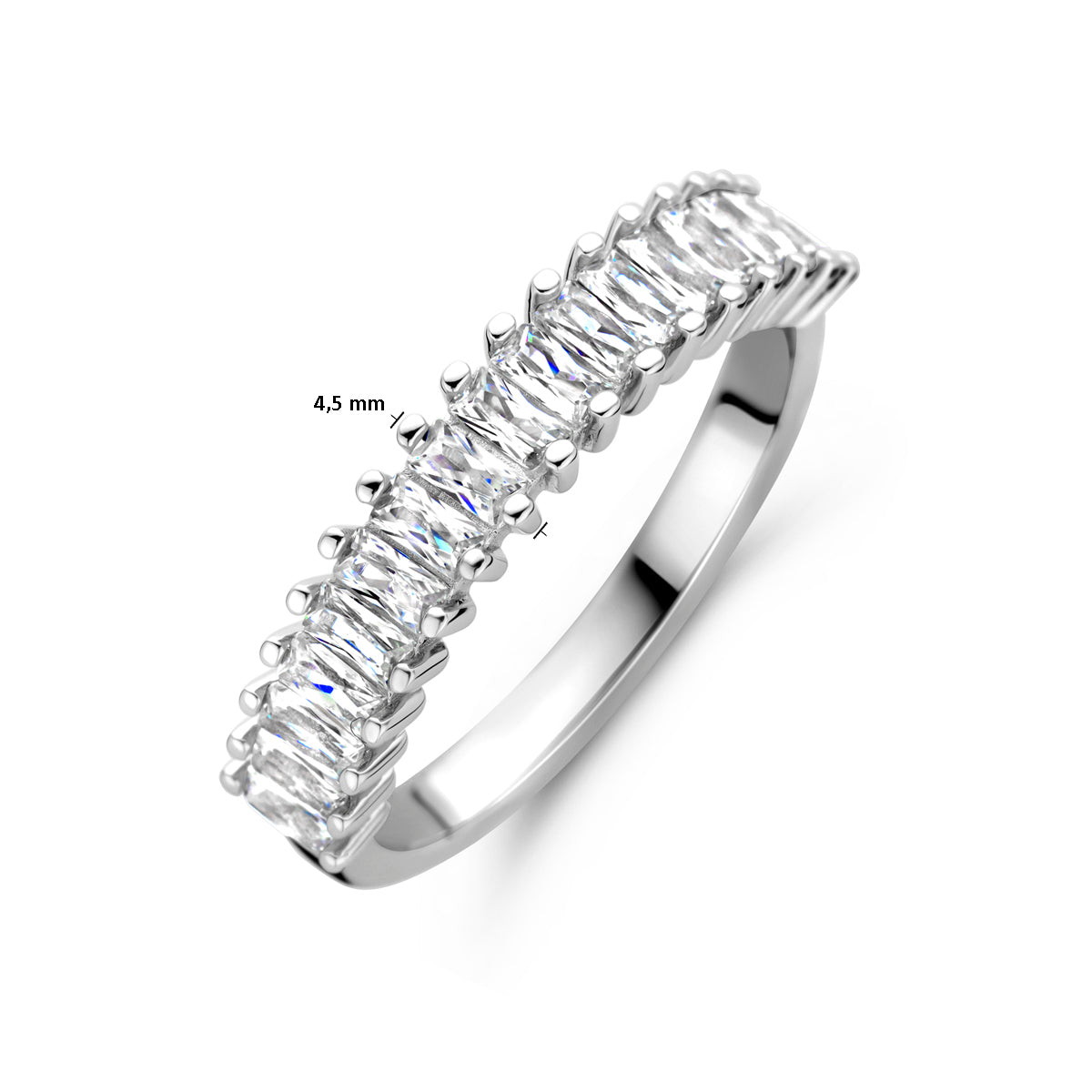 Ring zirkonia zilver gerhodineerd