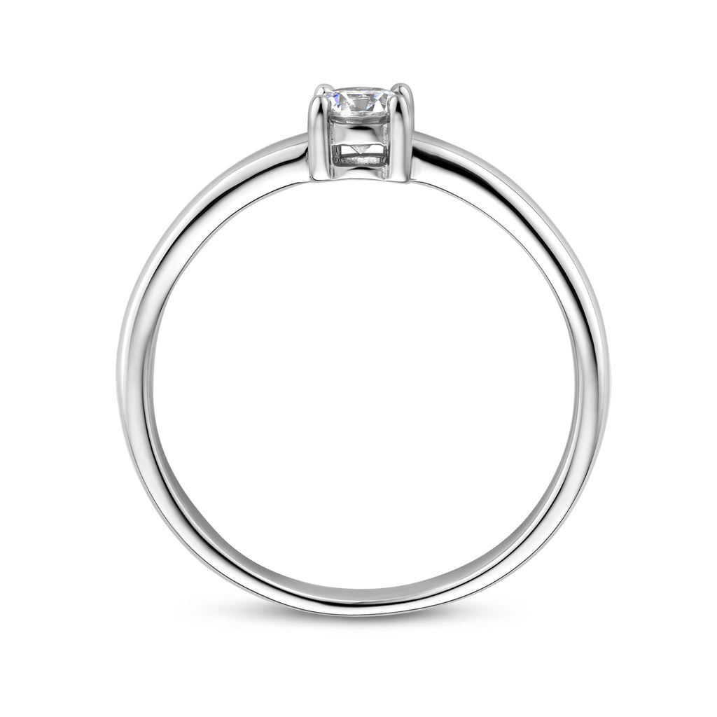 Ring zirkonia zilver gerhodineerd