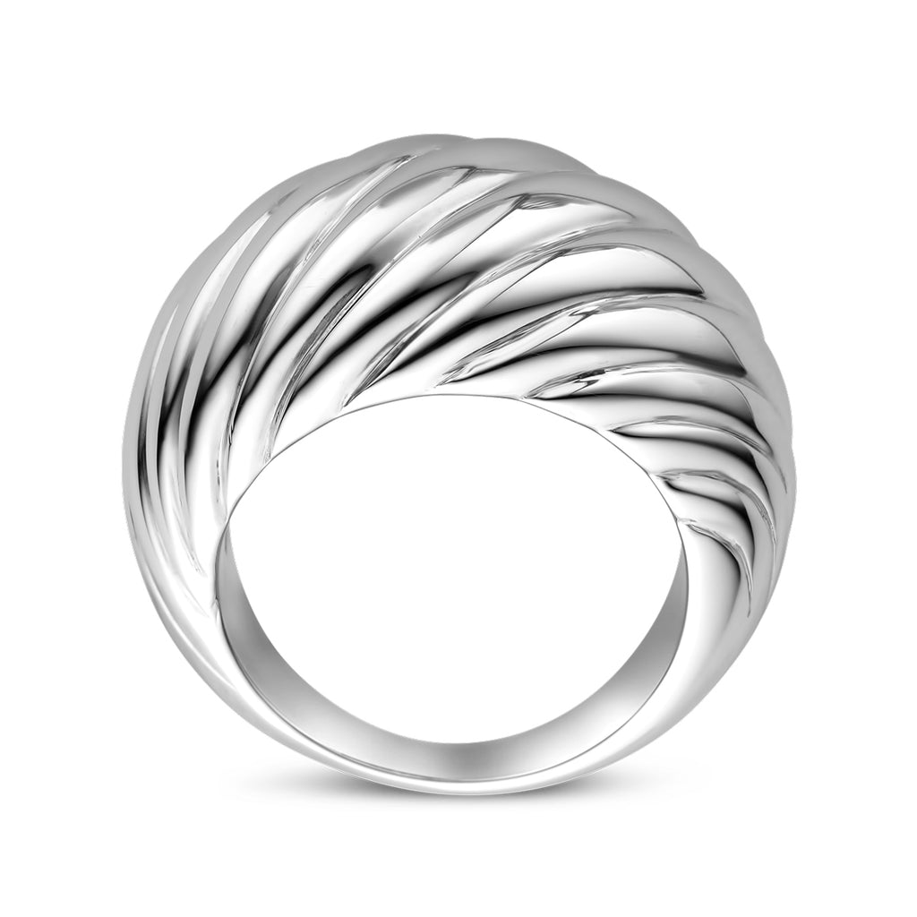 Ring gedraaid zilver gerhodineerd