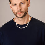 Collier parel barok 7,5 mm zilver gerhodineerd