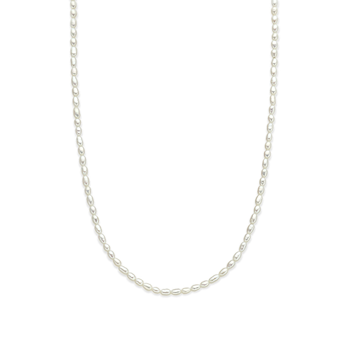 Collier parels 2,8 mm 40 + 5 cm zilver gerhodineerd