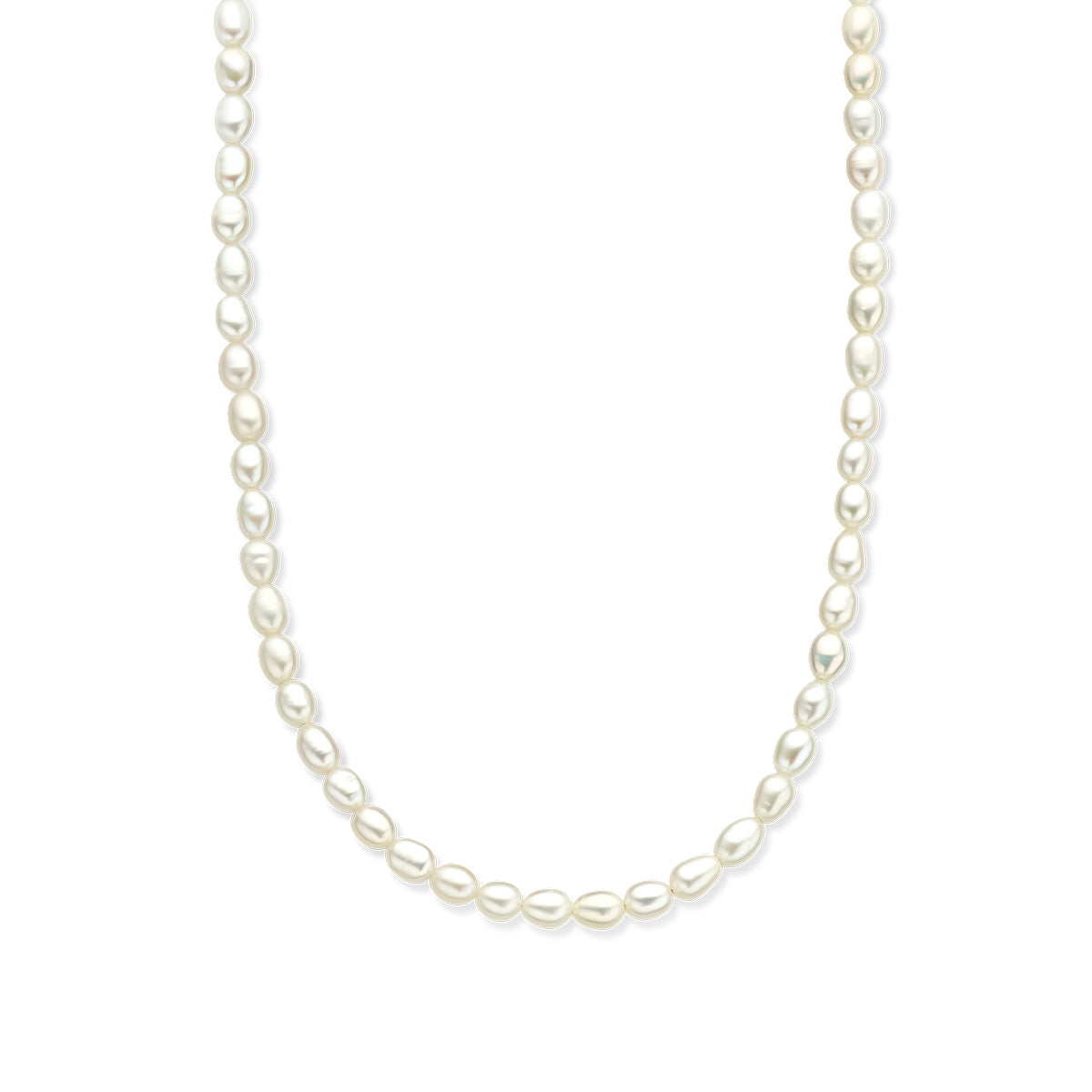 Collier parels 5,0 mm 40 + 5 cm zilver gerhodineerd