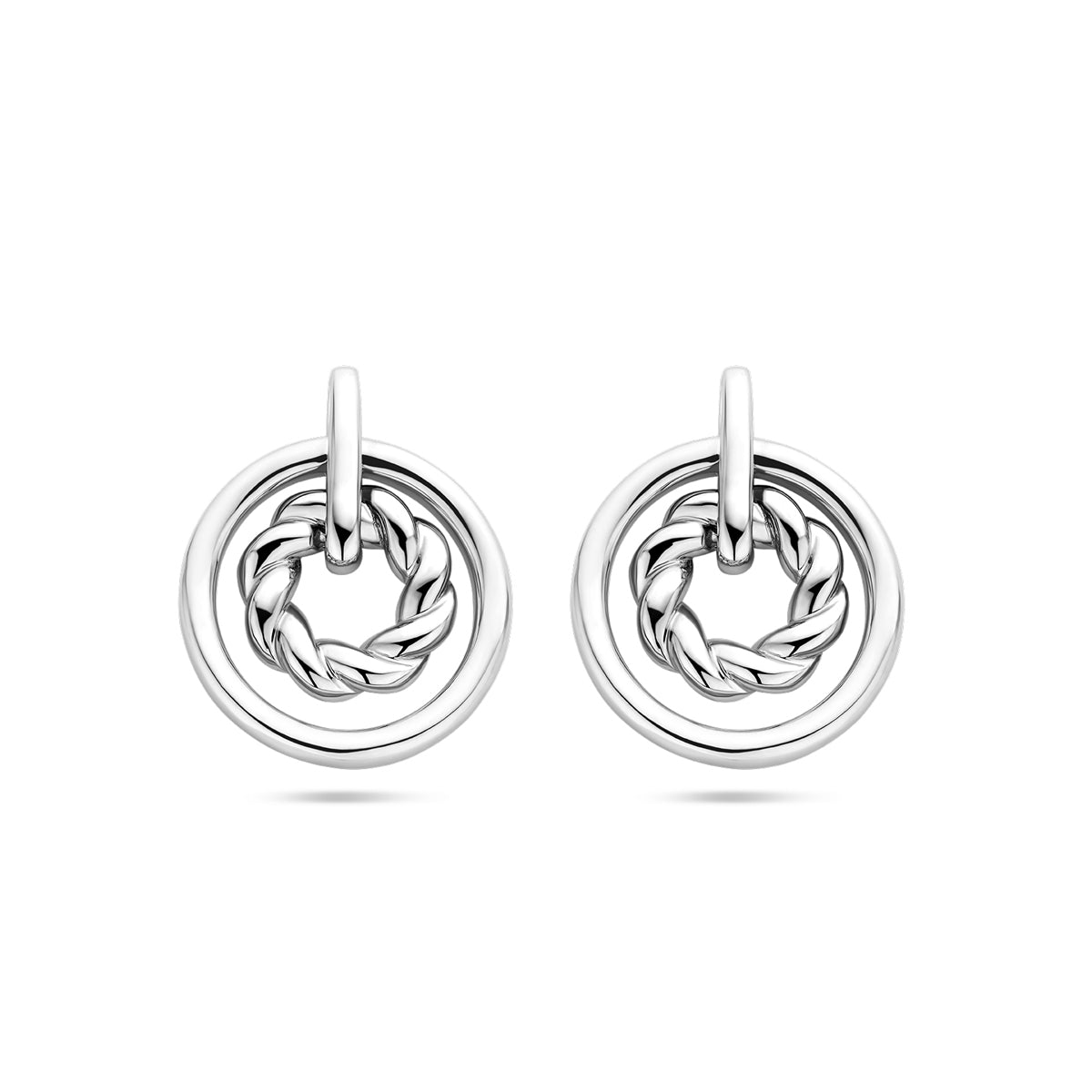 Oorhangers cirkels zilver gerhodineerd