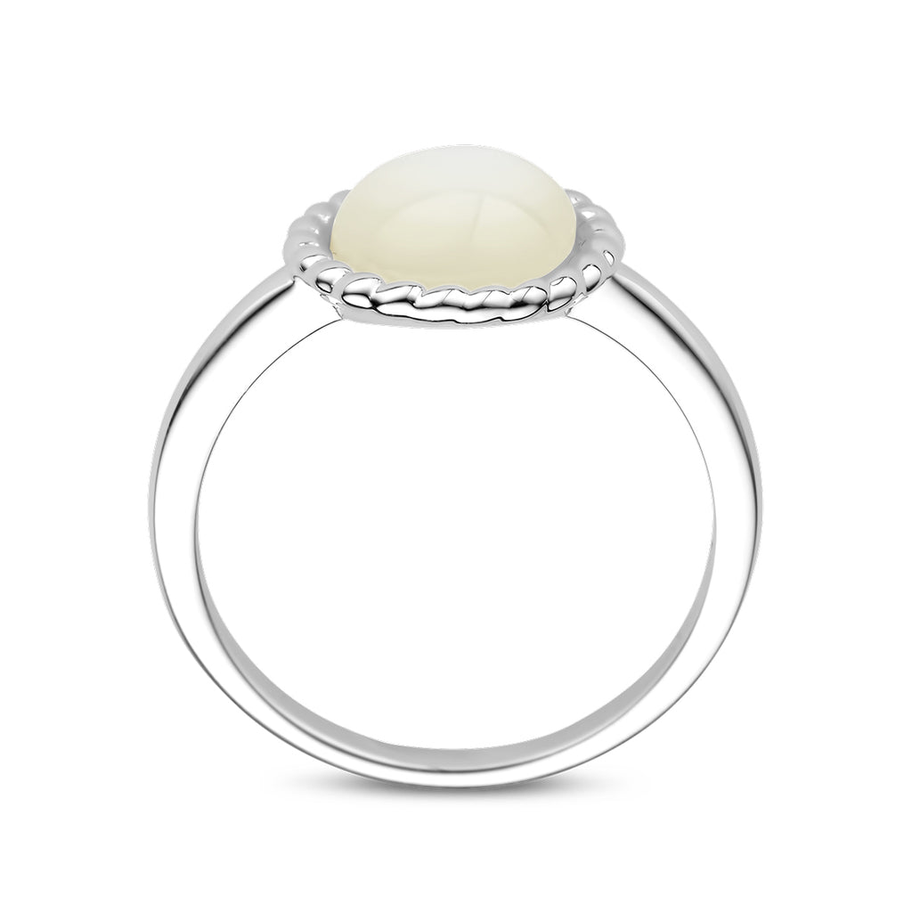 Ring parelmoer zilver gerhodineerd