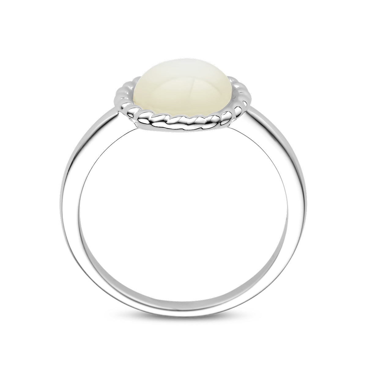 Ring parelmoer zilver gerhodineerd