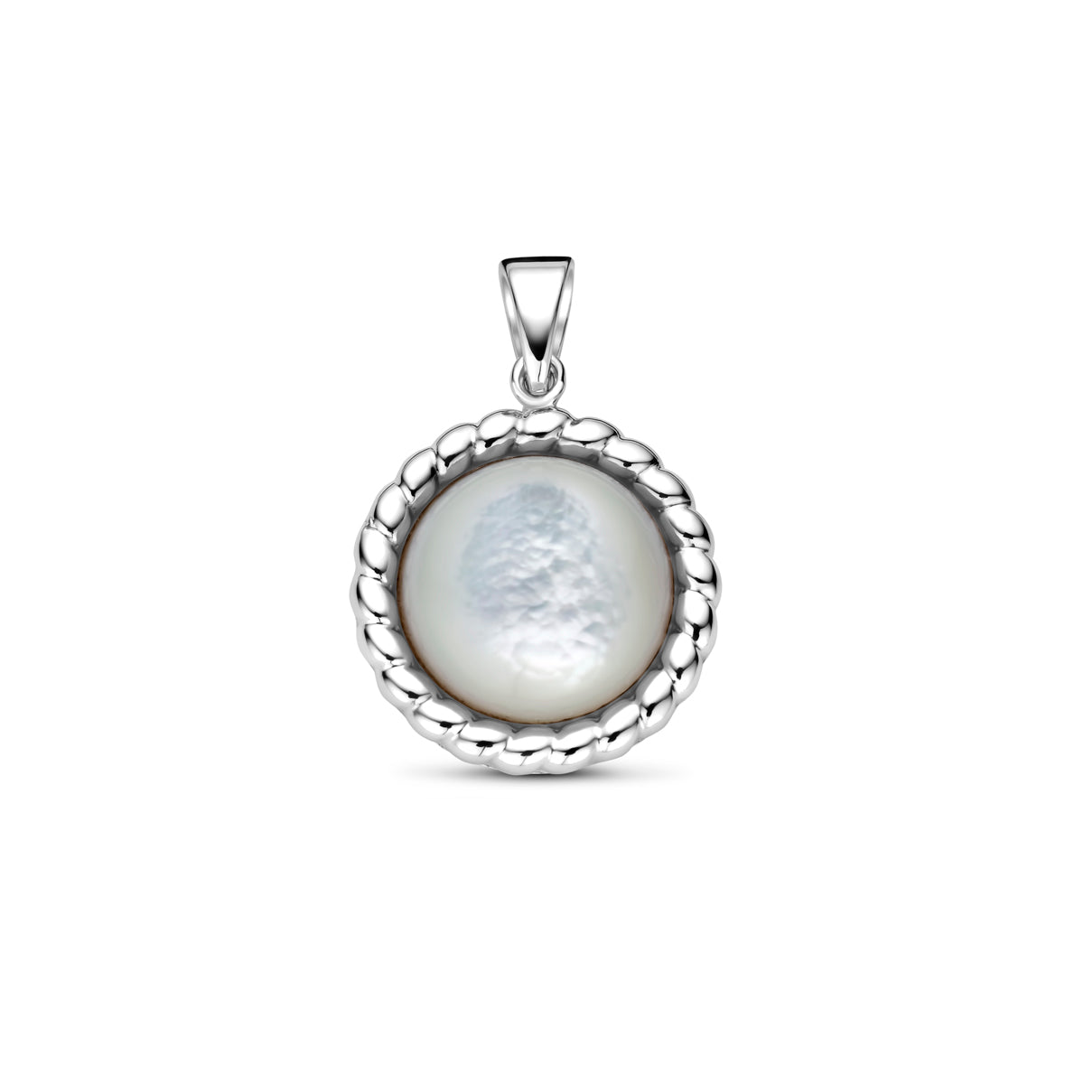 Hanger parelmoer zilver gerhodineerd