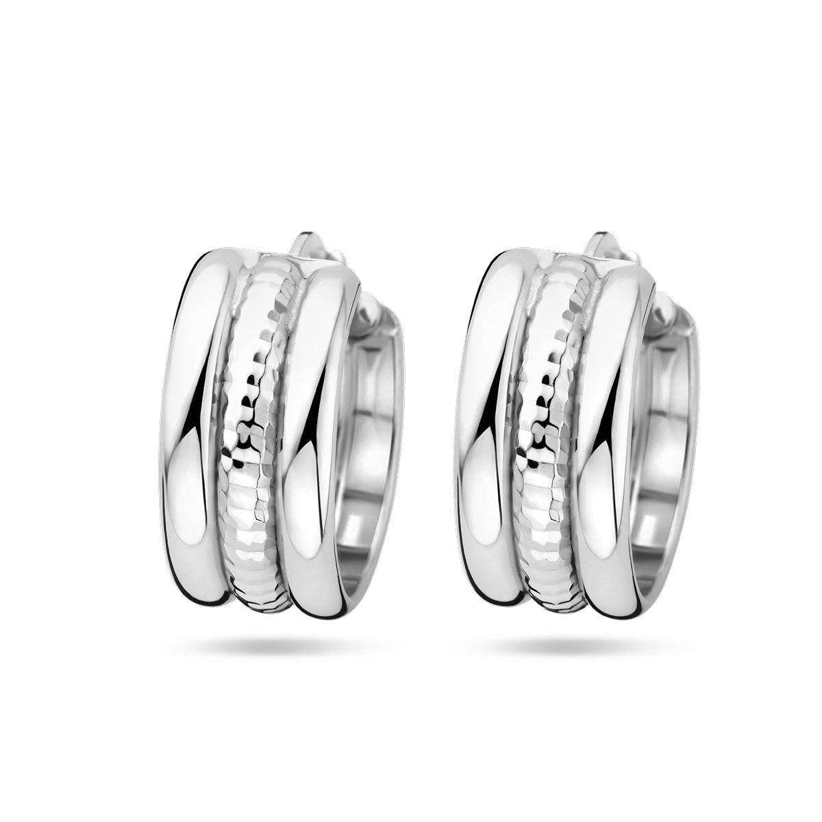 Klapoorringen zilver gerhodineerd