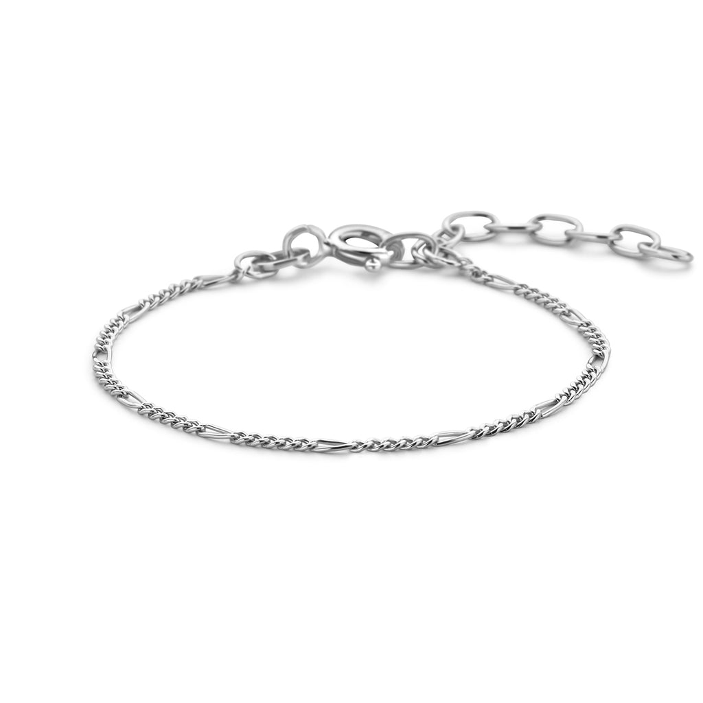 Armband figaro 1,5 mm (kinder lengte) zilver gerhodineerd