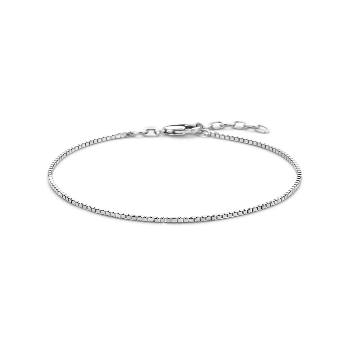 Armband venetiaans 1,3 mm 19 + 2 cm (heren lengte) zilver gerhodineerd