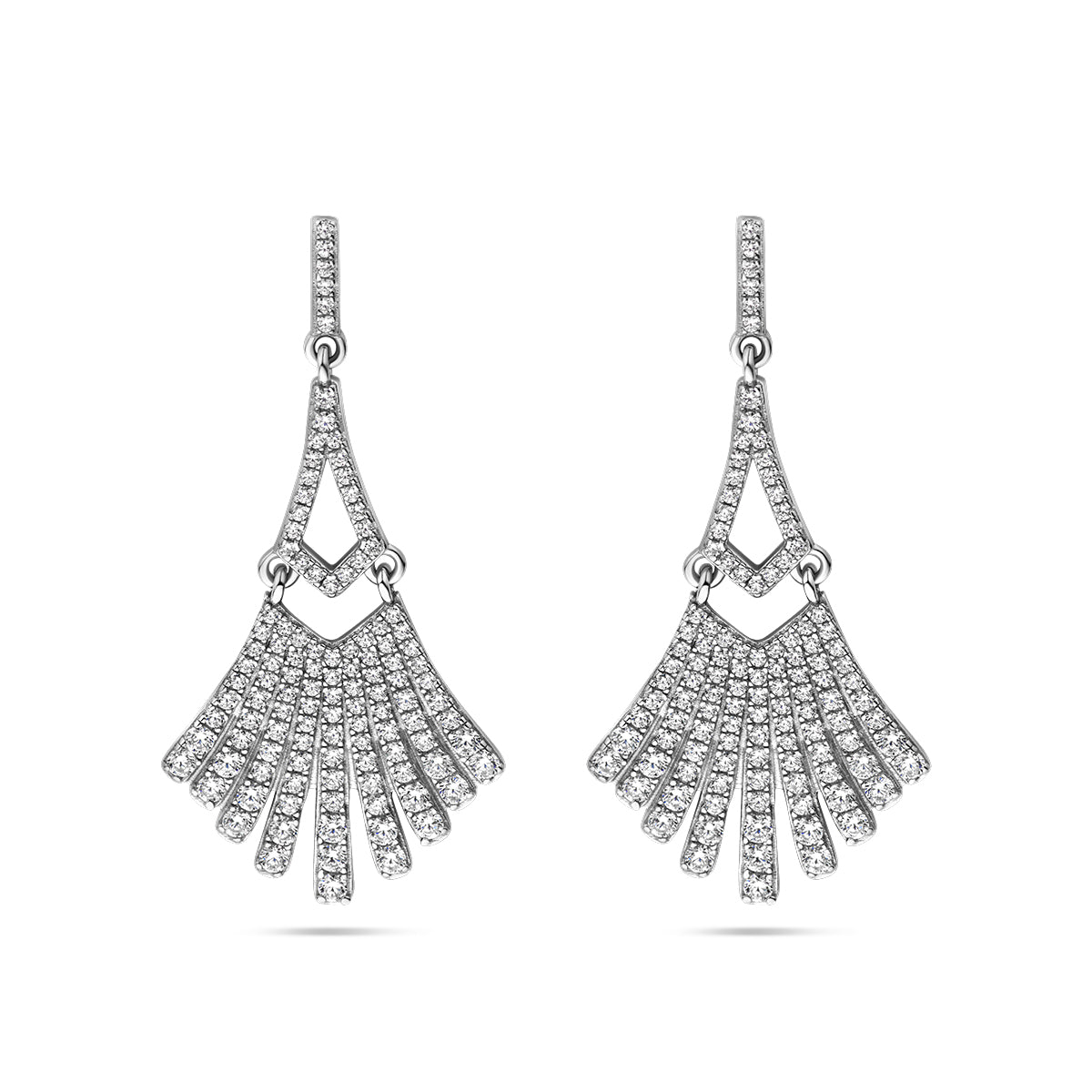 Oorhangers zirkonia zilver gerhodineerd