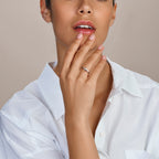 Ring zirkonia poli/mat zilver gerhodineerd