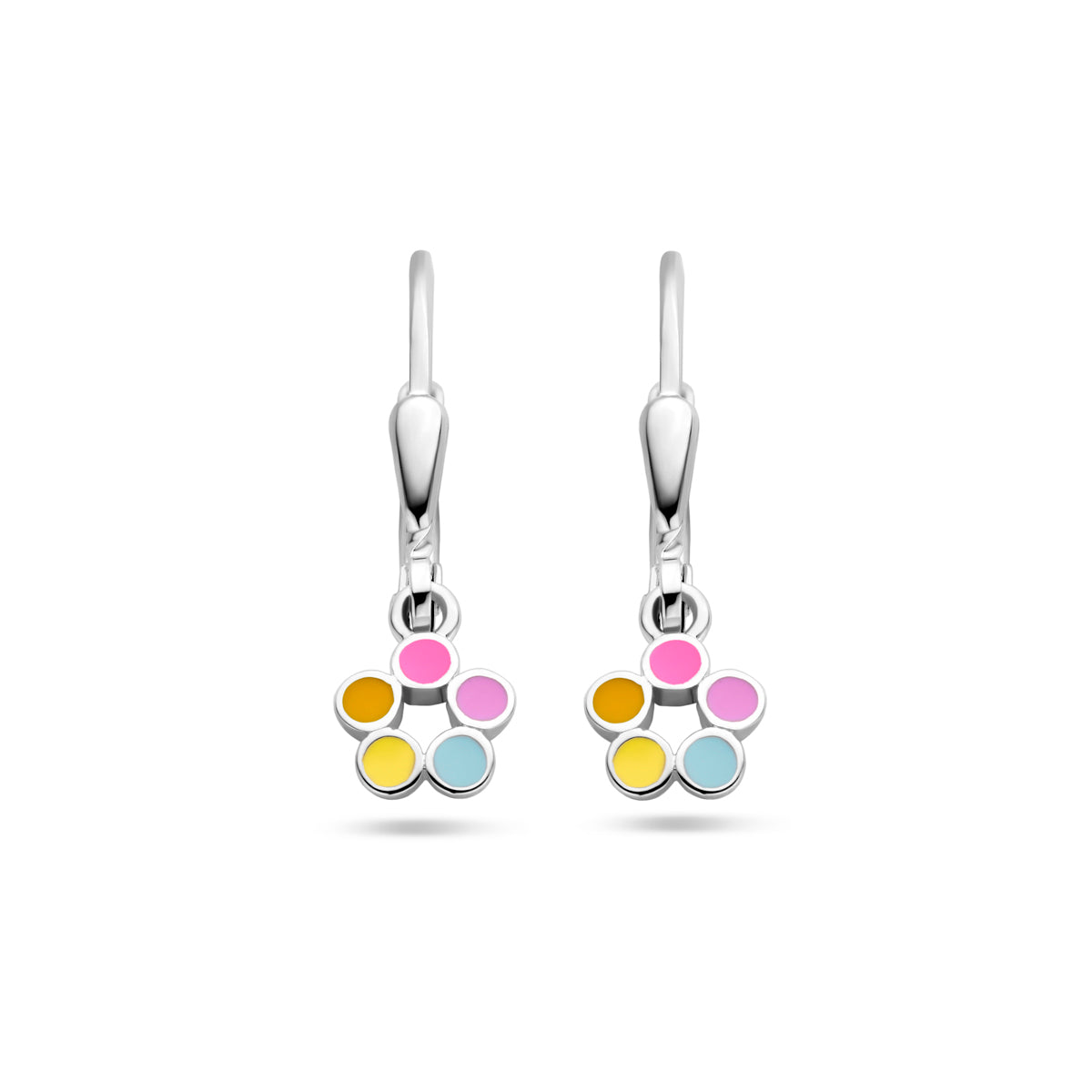 Oorhangers bloem brisur haak zilver gerhodineerd