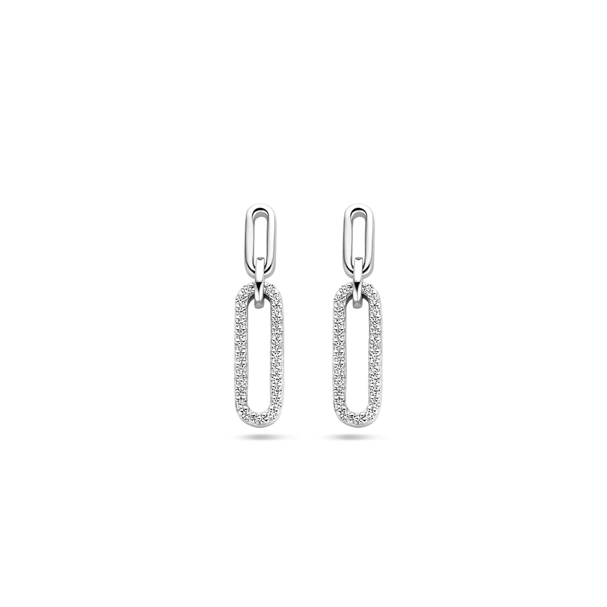 Oorhangers zirkonia zilver gerhodineerd