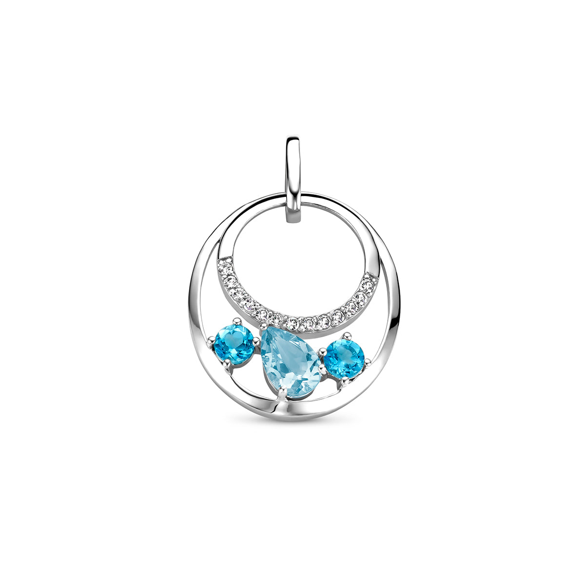 Hanger topaas zilver gerhodineerd