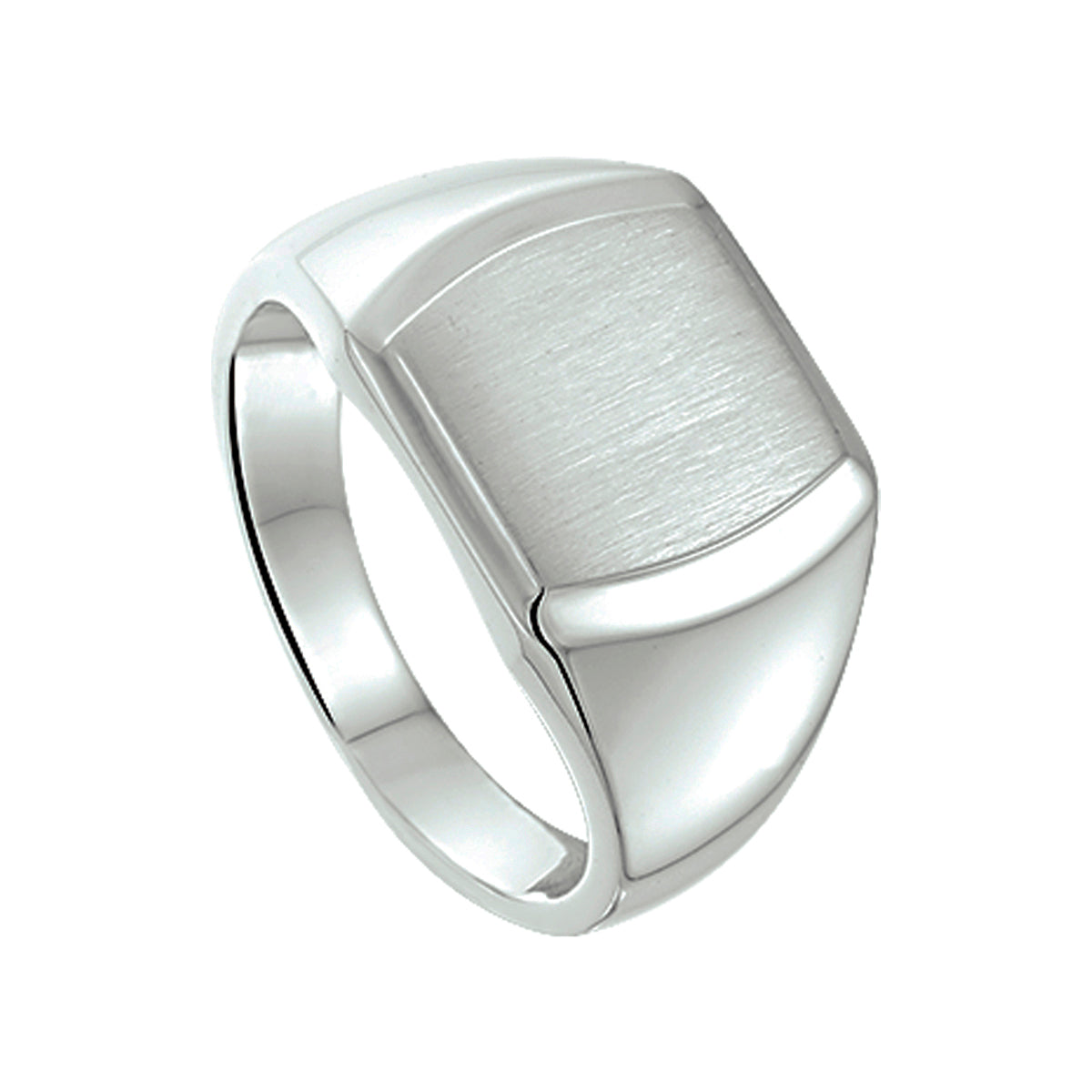 Graveerring poli/mat zilver gerhodineerd