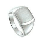 Graveerring poli/mat zilver gerhodineerd