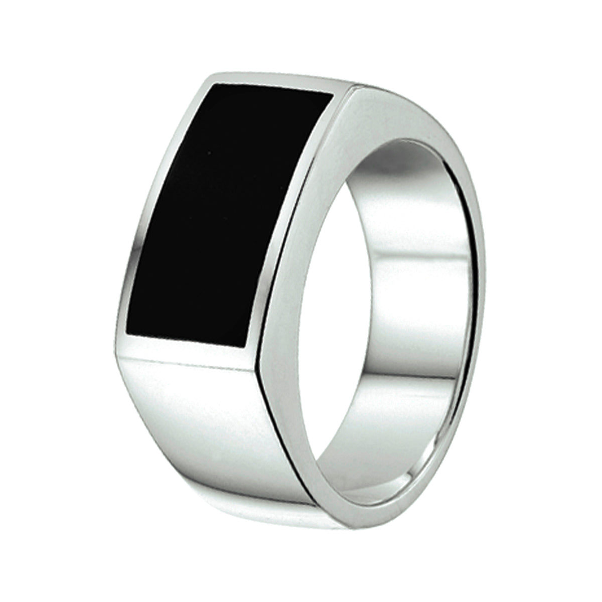 Ring onyx zilver gerhodineerd
