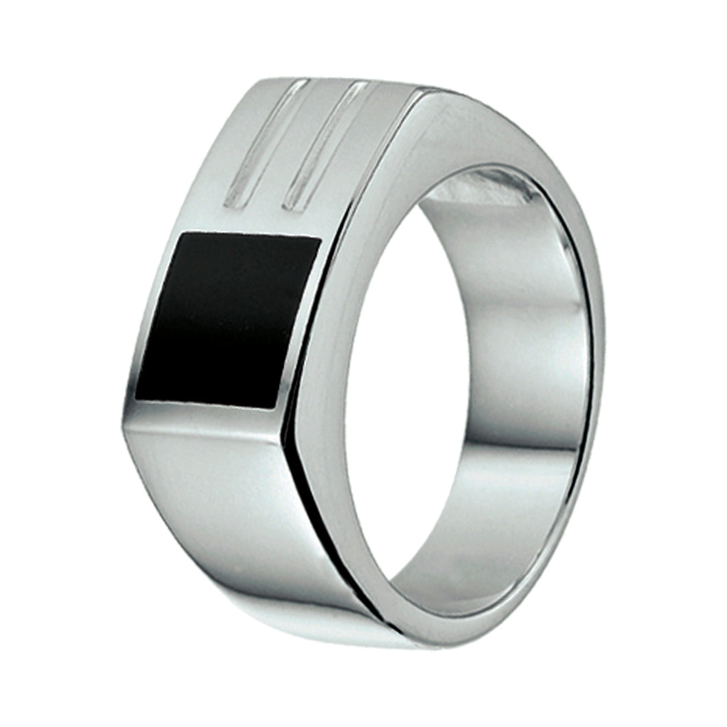 Ring onyx zilver gerhodineerd