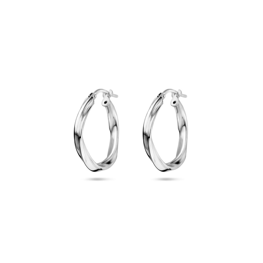 Oorringen gedraaid 2,0 mm zilver gerhodineerd