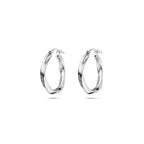 Oorringen gedraaid 2,0 mm zilver gerhodineerd