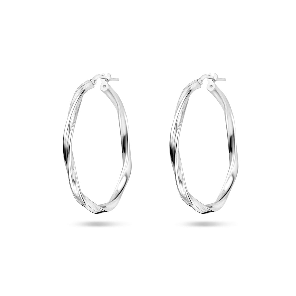 Oorringen gedraaid 2,0 mm zilver gerhodineerd