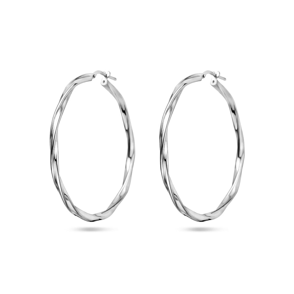 Oorringen gedraaid 2,0 mm zilver gerhodineerd