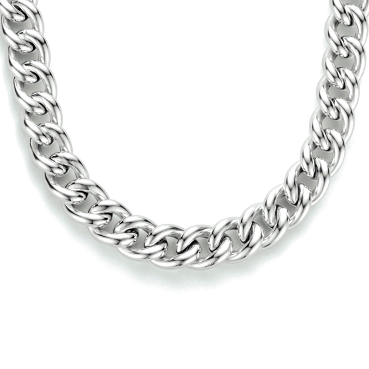 Collier gourmette 5,8 mm 45 cm met groot springslot zilver gerhodineerd