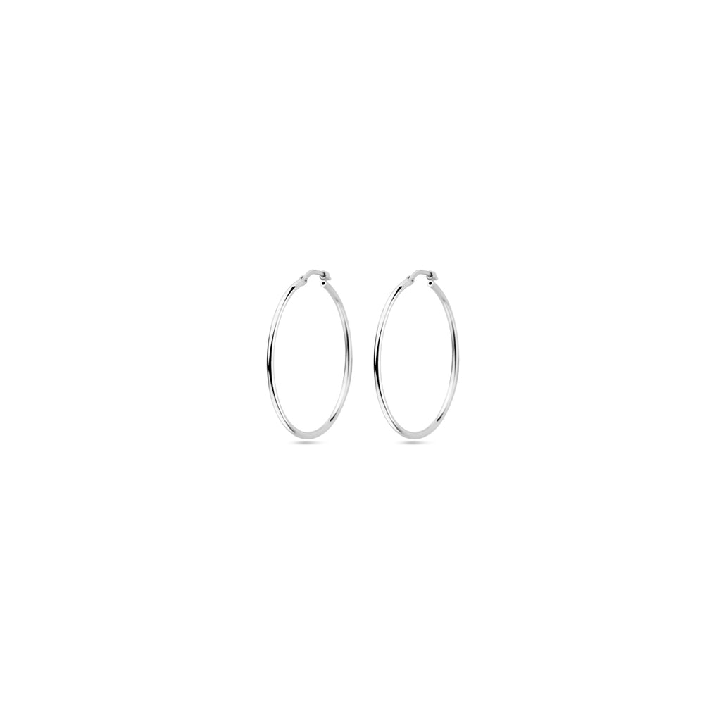 Oorringen ronde buis 1,5 mm zilver gerhodineerd