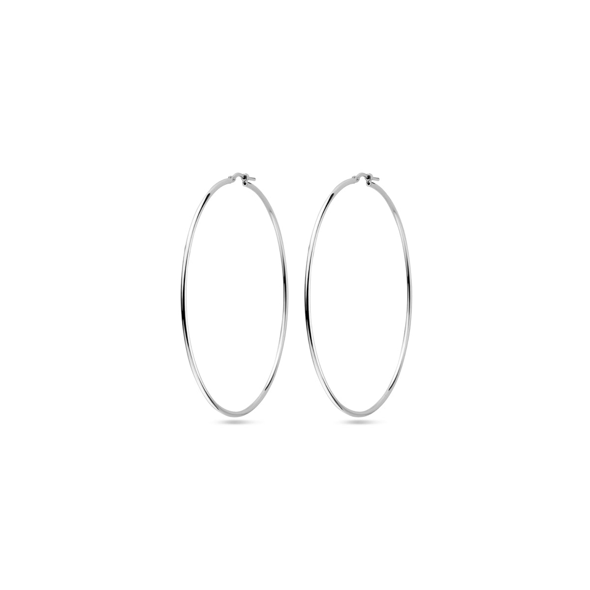 Oorringen ronde buis 1,5 mm zilver gerhodineerd