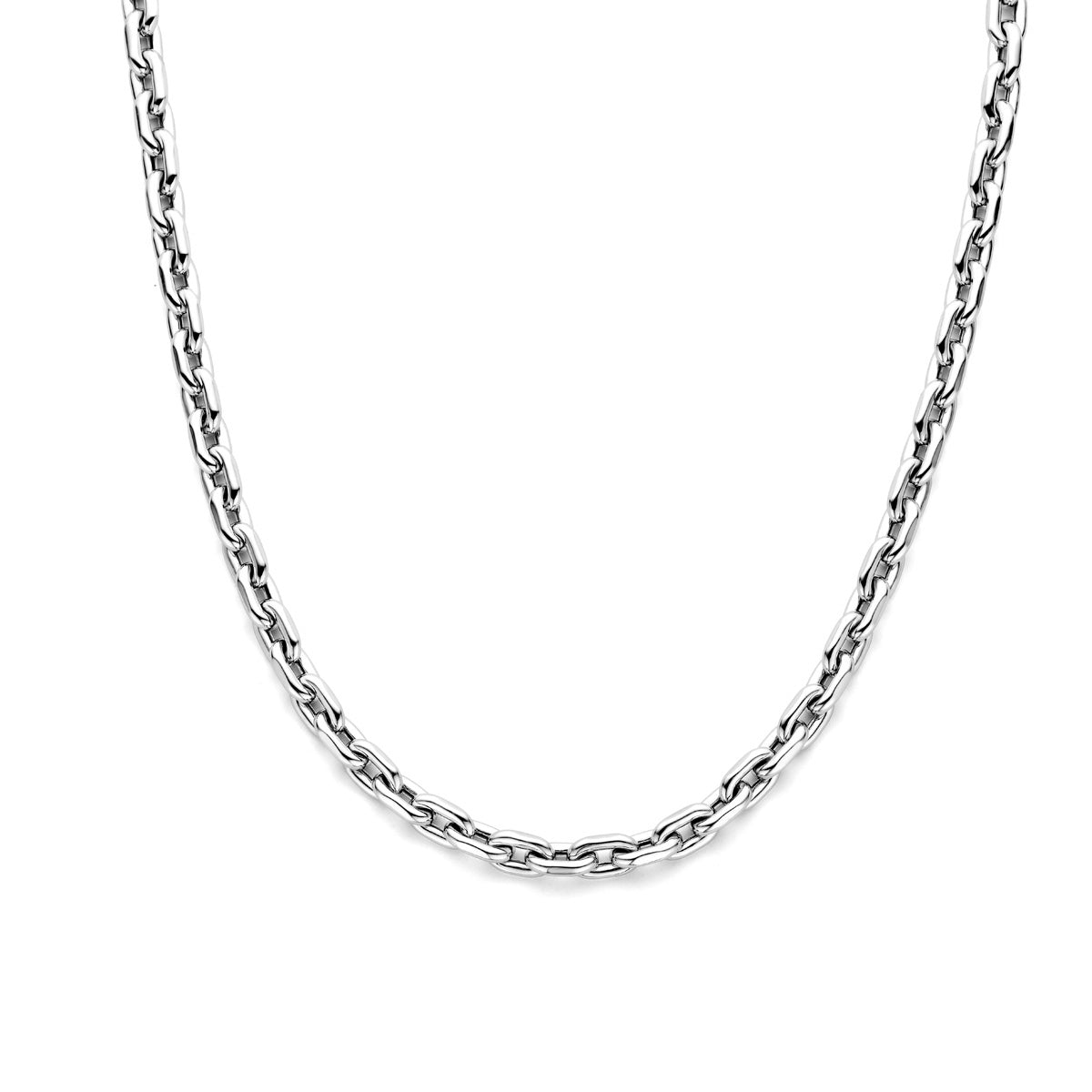 Collier ronde buis 7,6 mm 43 + 4 cm met groot springslot zilver gerhodineerd