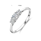 Ring trilogie zirkonia zilver gerhodineerd