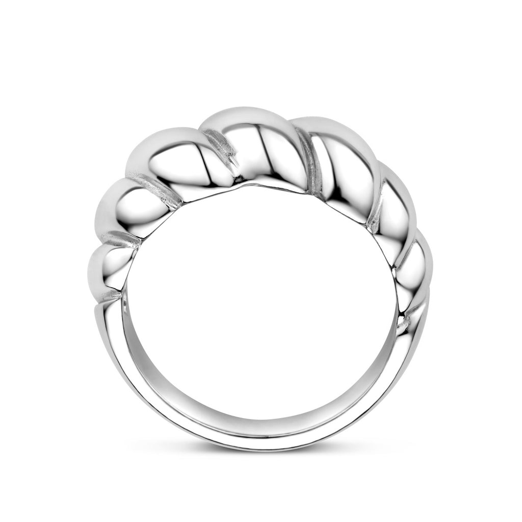Ring gedraaid zilver gerhodineerd